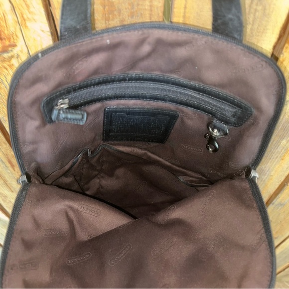 Coach Vintage Mercer Black Canvas Backpack With Leather Trim - Picture 6 of 6